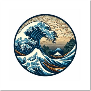 Great wave kanji Posters and Art